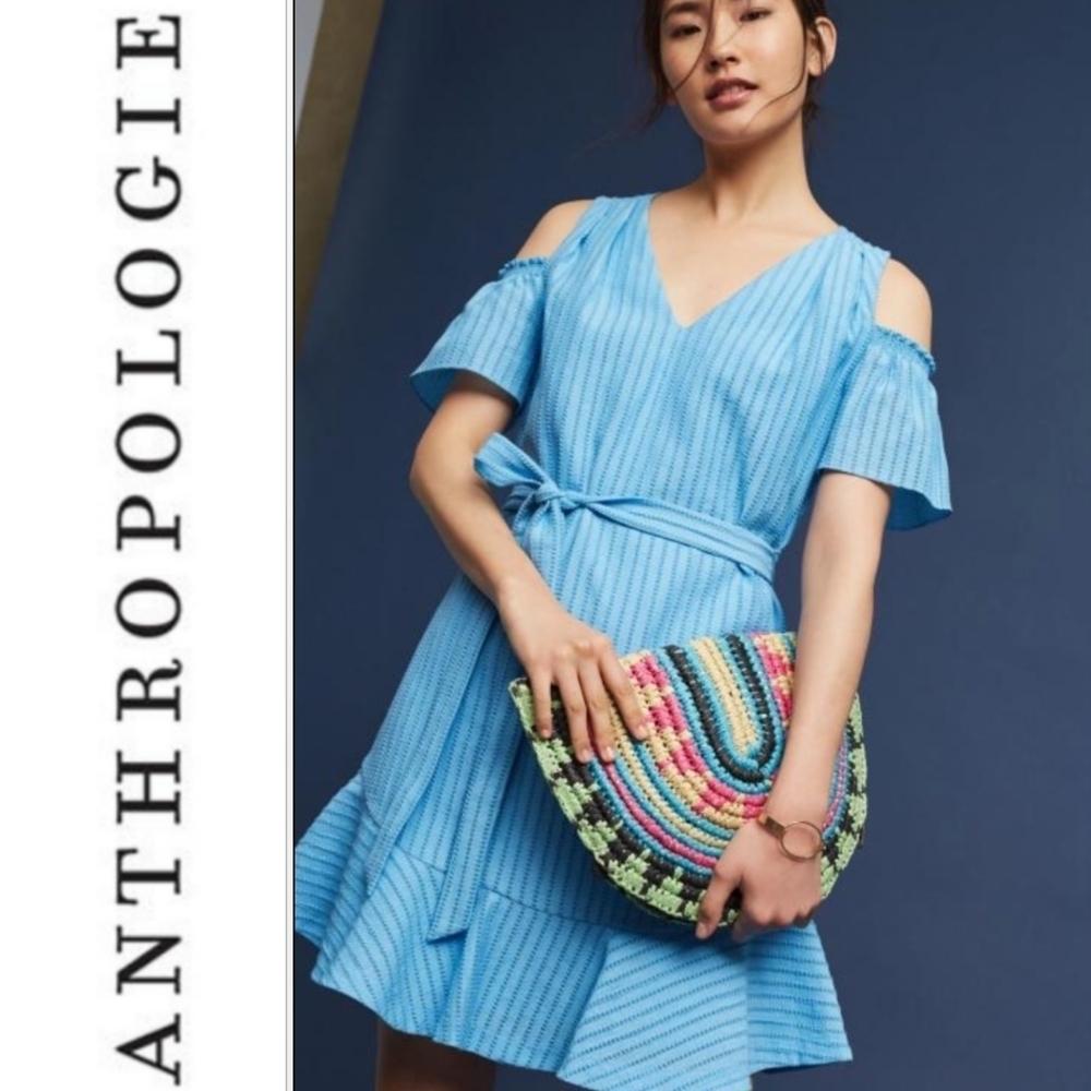 Anthropologie shoshana Francesca open-shoulder dress 6
